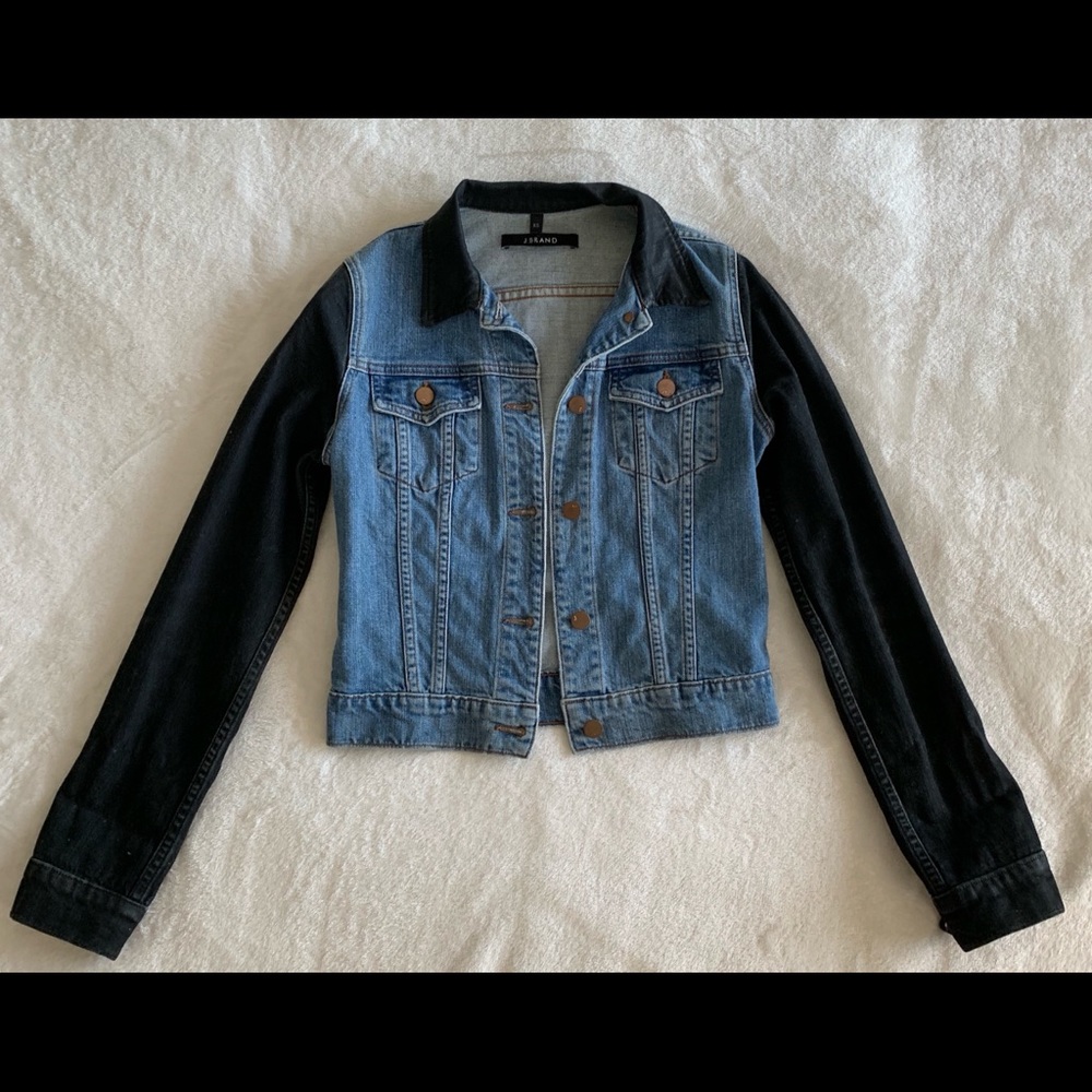 J Brand Coated Sleeve Denim Jacket in Bowie